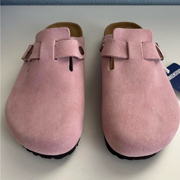 Birkenstock Light Pink Suede Slip-Ons - Picture 2 of 6